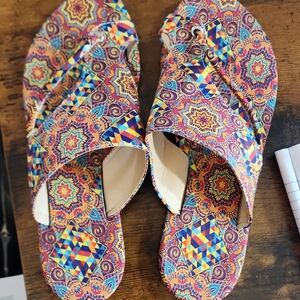 Mercari Colorful Geometric Women's Sandals Size 7 Watermelon Red -38